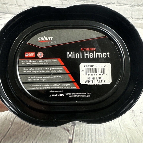 LSU Tigers NCAA Alternate 2 (White) Schutt Mini Helmet! - Picture 6 of 11